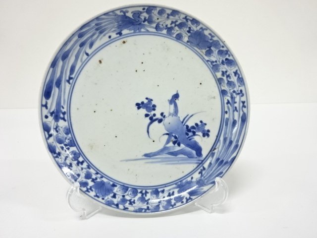 Ai-Kutani, Ko-Imari, with blue and white slip, 7.5 x 7.5 cm.